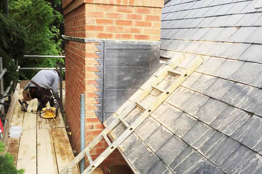 slate roof chimney repair in Sevenoaks
